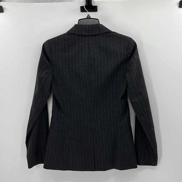 Theory Pinstripe One Button Blazer - Black/Silver - 0 - Picture 5 of 5